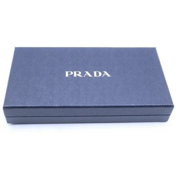 Prada Saffiano Bifold Wallet Card Case Black Leather - Picture 6 of 6